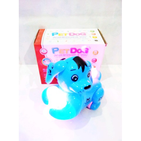 MAINAN ANAK BONEKA ANJING BERGERAK SEGALA ARAH MUSIK CERIA LAMPU LED