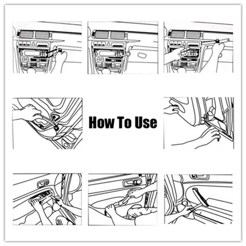 Alat Pengungkit Dasboard Interior Mobil Alat Pembuka Dasboard Interior Pengungkit Panel Interior Mobil Pry Tool Set For Car Audio Door Clip Panel Trim Dash Pembuka Baut Dasboard Mobil 11 In 1