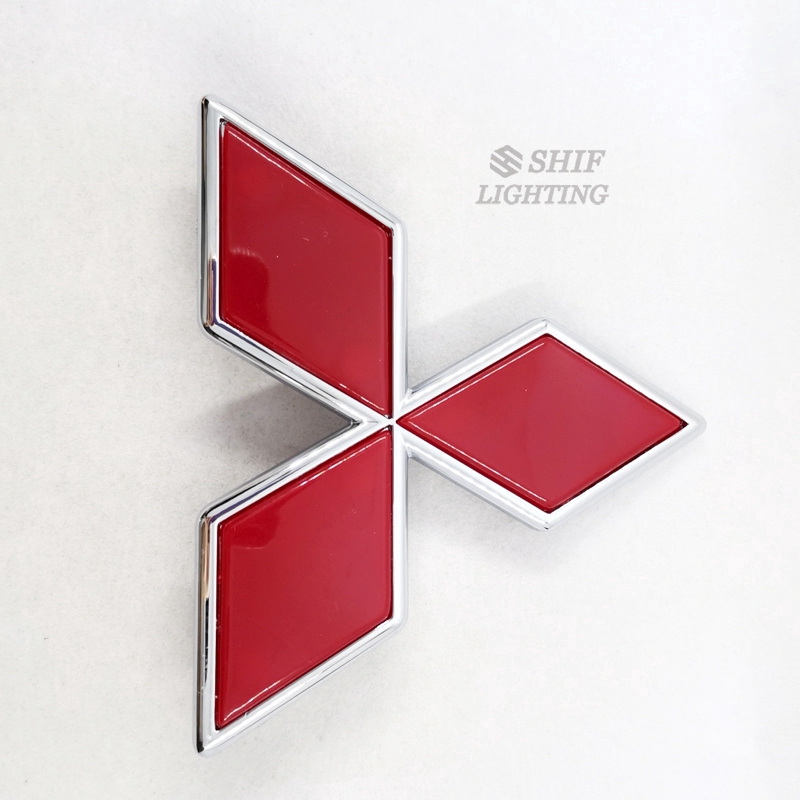 1Pc Stiker Emblem Logo Mitsubishi Bahan ABS Untuk Kap Depan Mobil Mitsubishi