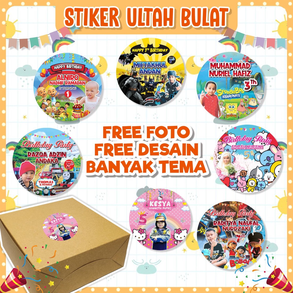 Jual STIKER ULANG TAHUN BULAT CUSTOM FOTO | STIKER ULTAH | STIKER ...