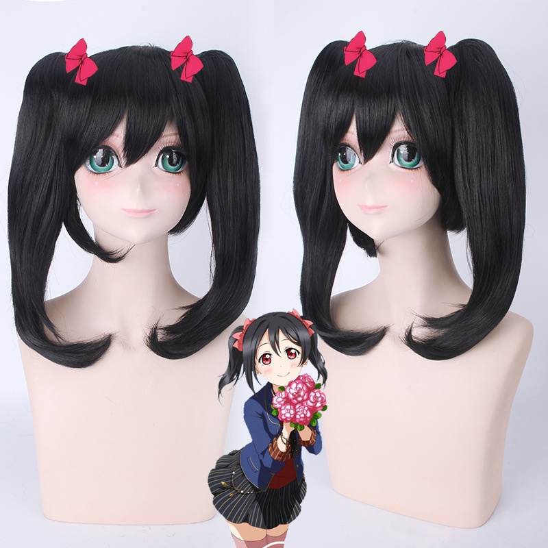 LOL-153 wig rambut palsu daily lolita cosplay love live nico yazawa twintail hitam