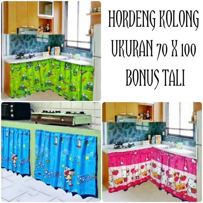 gorden kolong dapur/kompor karakter h kiti,keroppi,doraemon