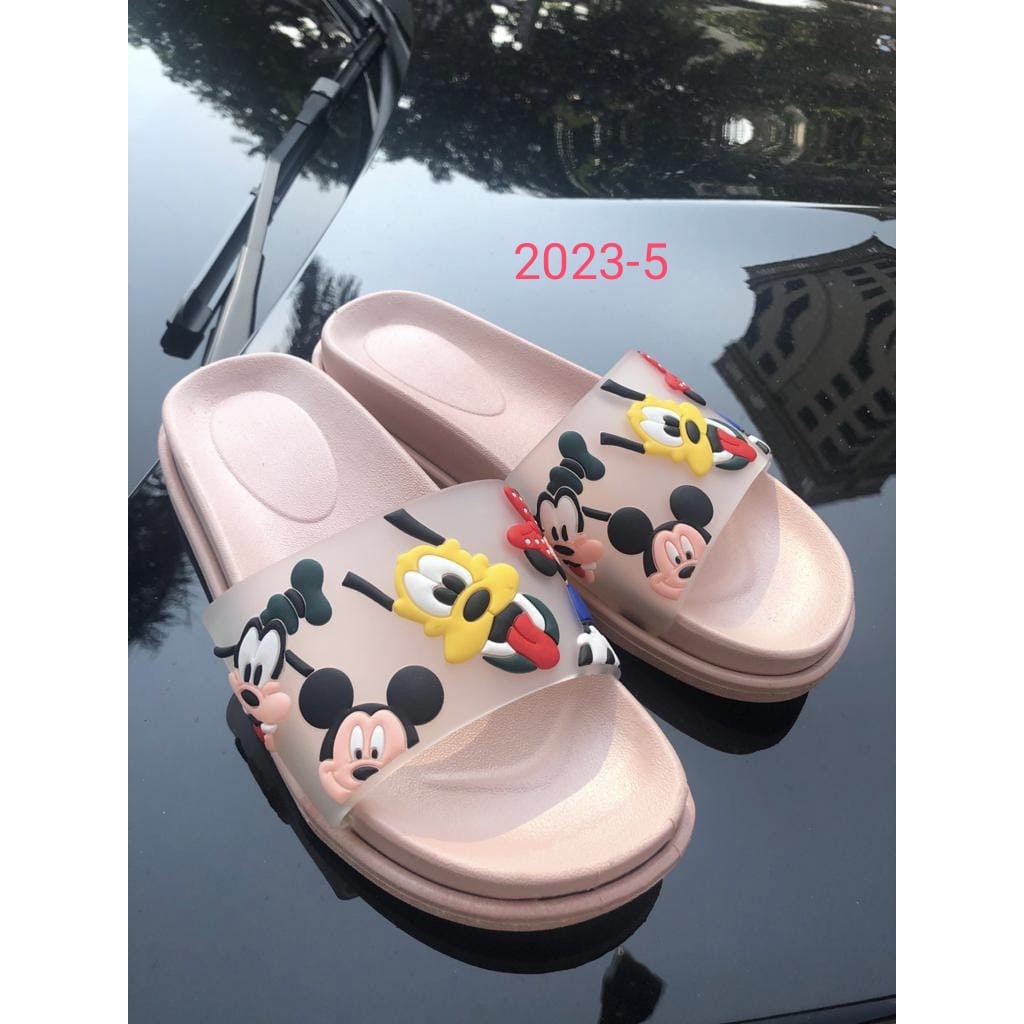 NEW !!! SLIP SANDAL WANITA MOTIF GUFI 2023-5 KARAKTER TIMBUL