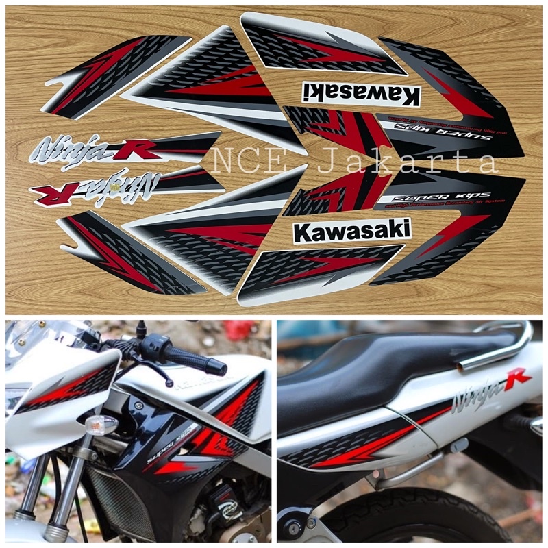 STIKER STRIPING NINJA R 2013 PUTIH