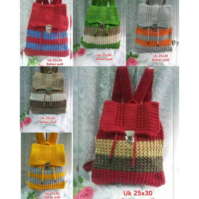 Tas ransel rajut /tas rajut ransel jogja/tas rajut murah ayukhayla