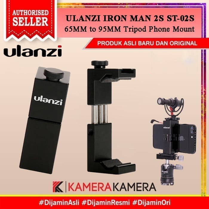Tripod ULANZI IRON MAN 2S ST-02S 65MM to 95MM Tripod Phone Mount BLACK(K7F2) Tripod Stabilizer Tripo