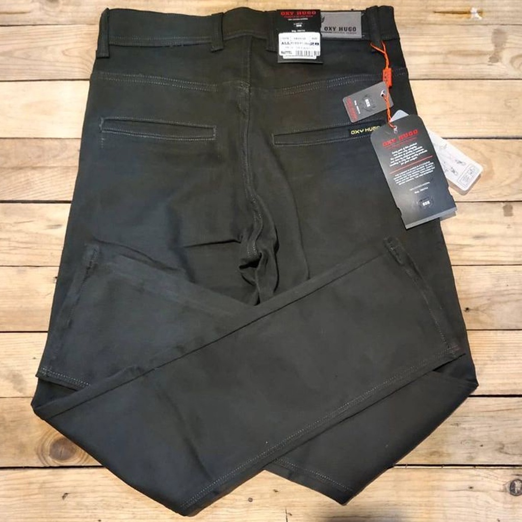 OXY HUGO IMPORT - Celana Panjang Chinos Original Pria  hitam Streach Selvegde Terbaru 2021 bahan Rafael Quality Mall Harga Promo