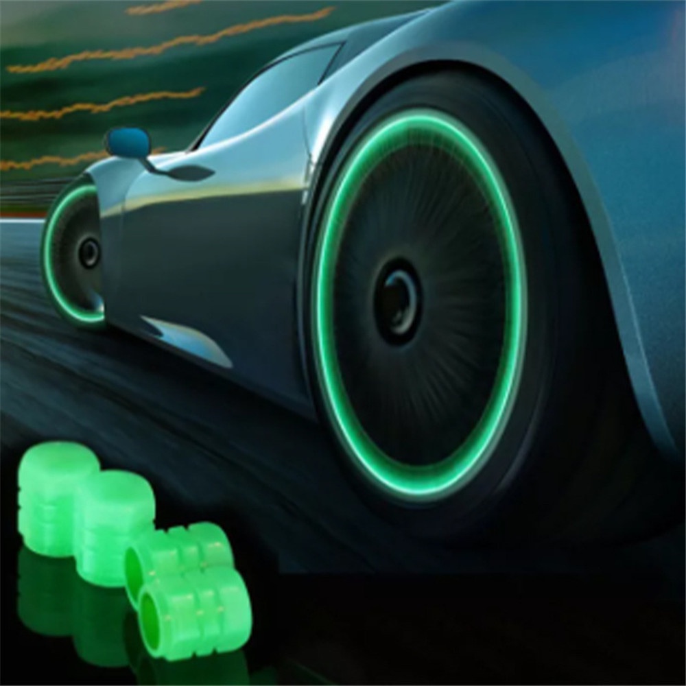 4pcs Tutup Pentil Ban Mobil / Motor Elektrik Universal Luminous
