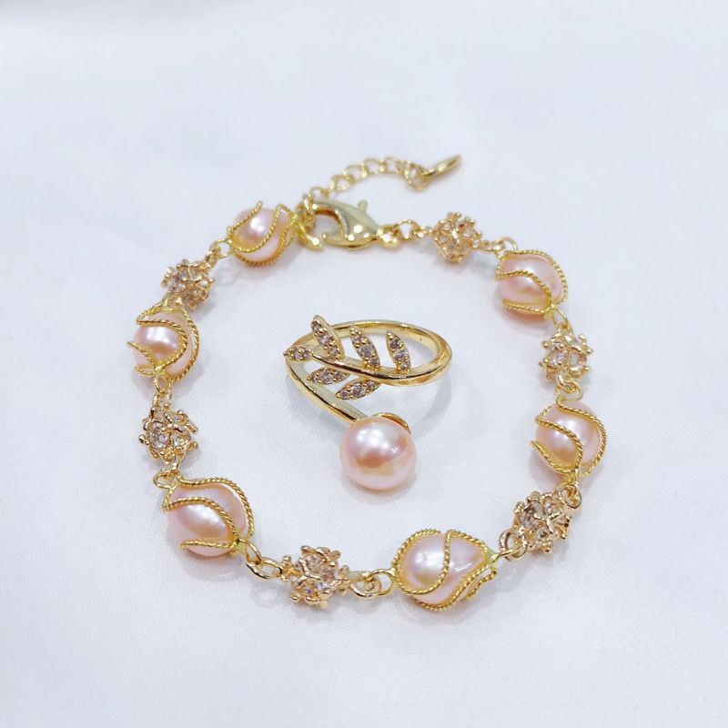 Set rhodium lapis emas mutiara air tawar asli lombok bersertifikat Paket aksesoris mutiara asli lomb