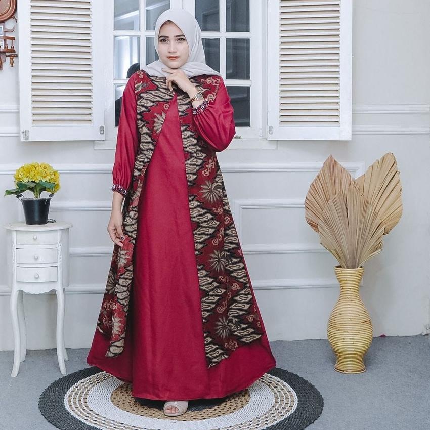 NEW PRODUCT  10.10 Baju Gamis Elizia Maxy, Katun HQ Kombinasi Toyobo, Ori Gamis Batik Aksara Pekalon