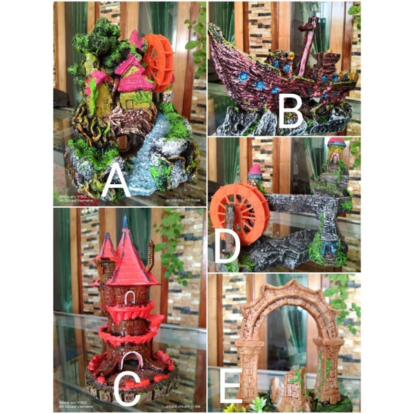 Hiasan Akuarium Unik Bangunan