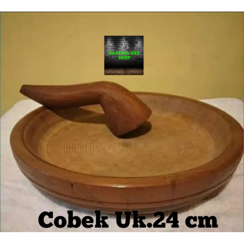 Cobek / Ulekan Uk. 25 cm asli kayu ulin