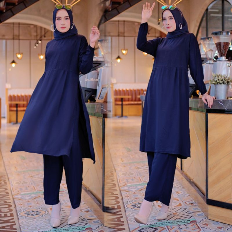 STELAN WANITA - setelan wanita - fashion muslim- baju wanita - tunik - atasan wanita - SOKA SET