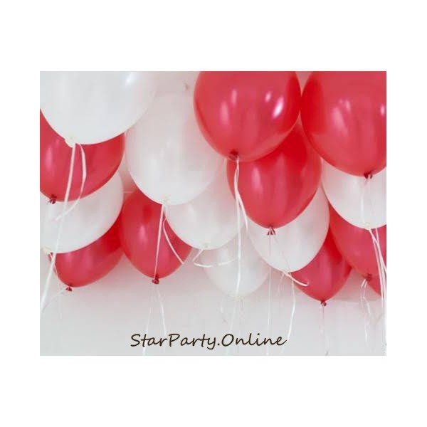 Balon Metalik Merah/Putih 12 inch Per 10pcs /Balon Latex /Balon Polos/Balon polos doft