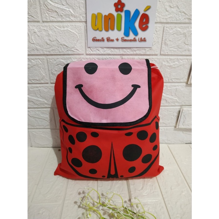 

NEW TAS RANSEL ANIMAL SPUNBOND SOUVENIR ULANG TAHUN ANAK MURAH GOODIE BAG - KUMBANG MERAH