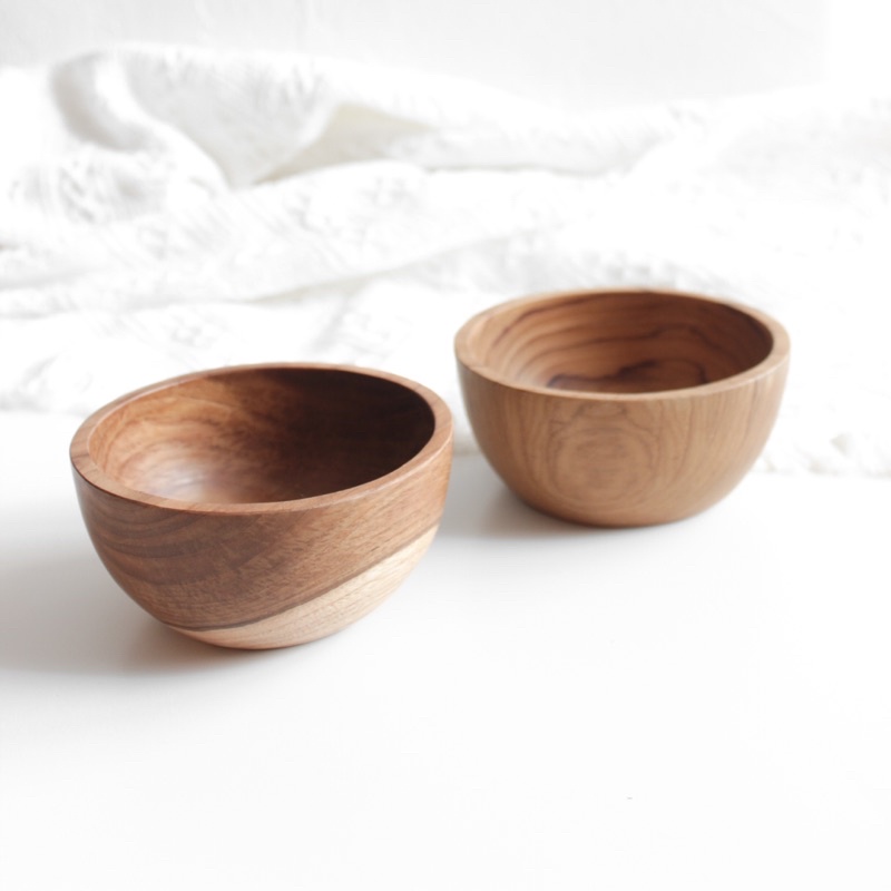 Wooden Bowl Jati | Mangkok Kayu Jati | Soup bowl | Mangkok Saji | Peralatan Makan Kayu