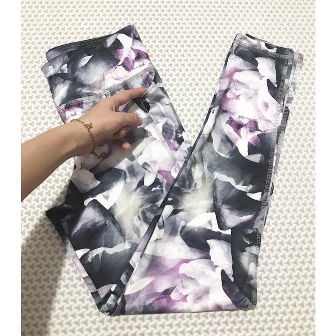 Anko Pocket Sport Legging (White Lilac Grey Motif) -Hot Promo