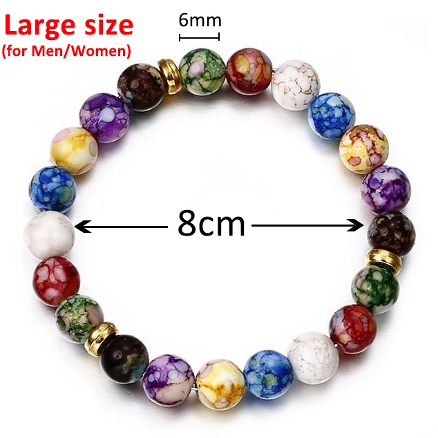 Gelang Manik-Manik Batu Vulkanik 7 Chakra Reiki Healing Balance Energi Imitasi Handmade Untuk Yoga
