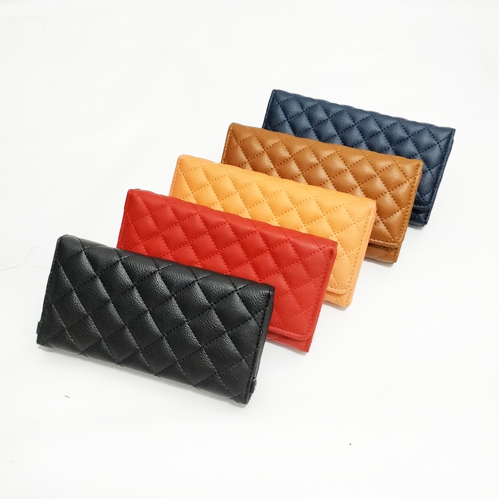 Dompet panjang wanita dompet bordir kulit sintetis dompet remaja kulit dompet hp dan kartu koin