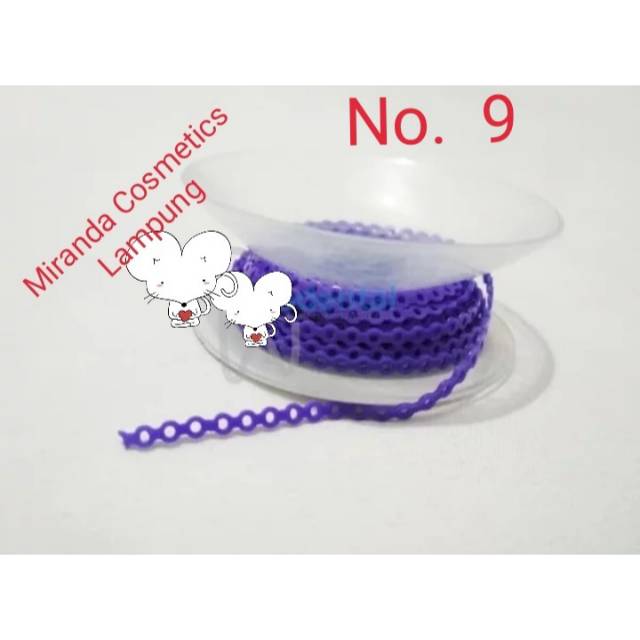 Karet behel gigi power chain / model tarik sambung.  1pcs = 10 cm