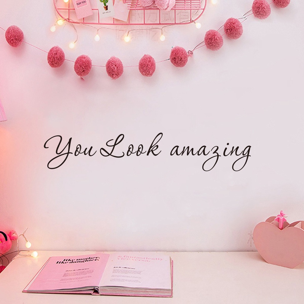 Stiker Dinding Decal Desain You Look Amazing Untuk Dekorasi Kamar Mandi