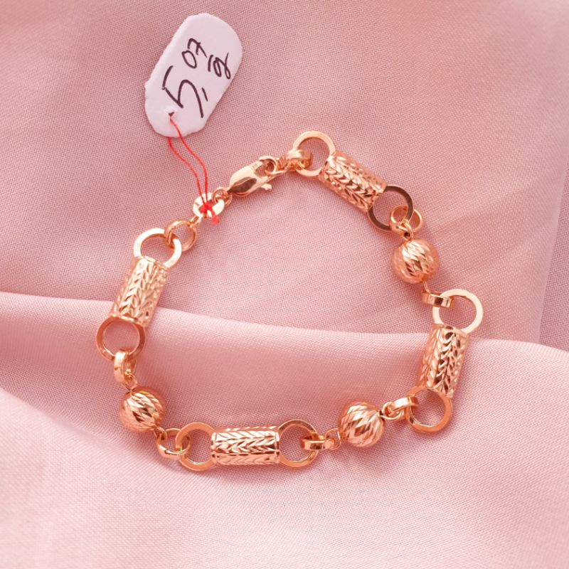 [NEW] Gelang tangan bola kombinasi emas asli kadar 375 8K, perhiasan emas asli, gelang tangan dewasa