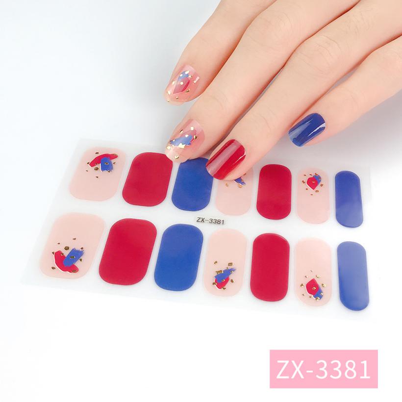 Stiker Kuku 3d Motif Berlian / Mutiara Warna Gradasi Tahan Air Untuk Nail Art / Manicure DIY