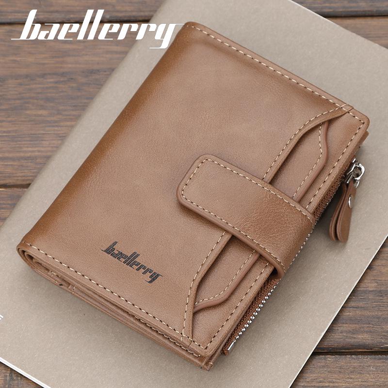 Dompet Baellerry Kapasitas Besar Pria Ritsleting Pendek 