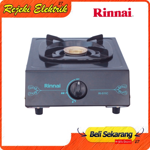 Rinnai Kompos gas 1 Tungku - RI511C - HITAM