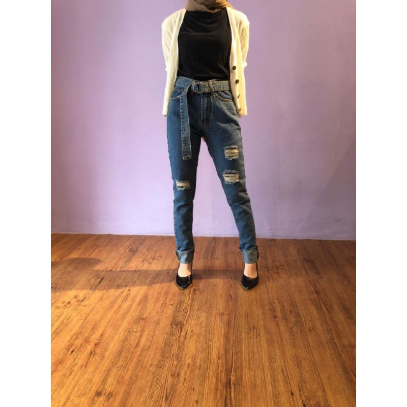 VIANI BOYFRIEND JEANS (BENEFIT) 100% JEANS IMPORT (GARANSI RETUR SIZE)