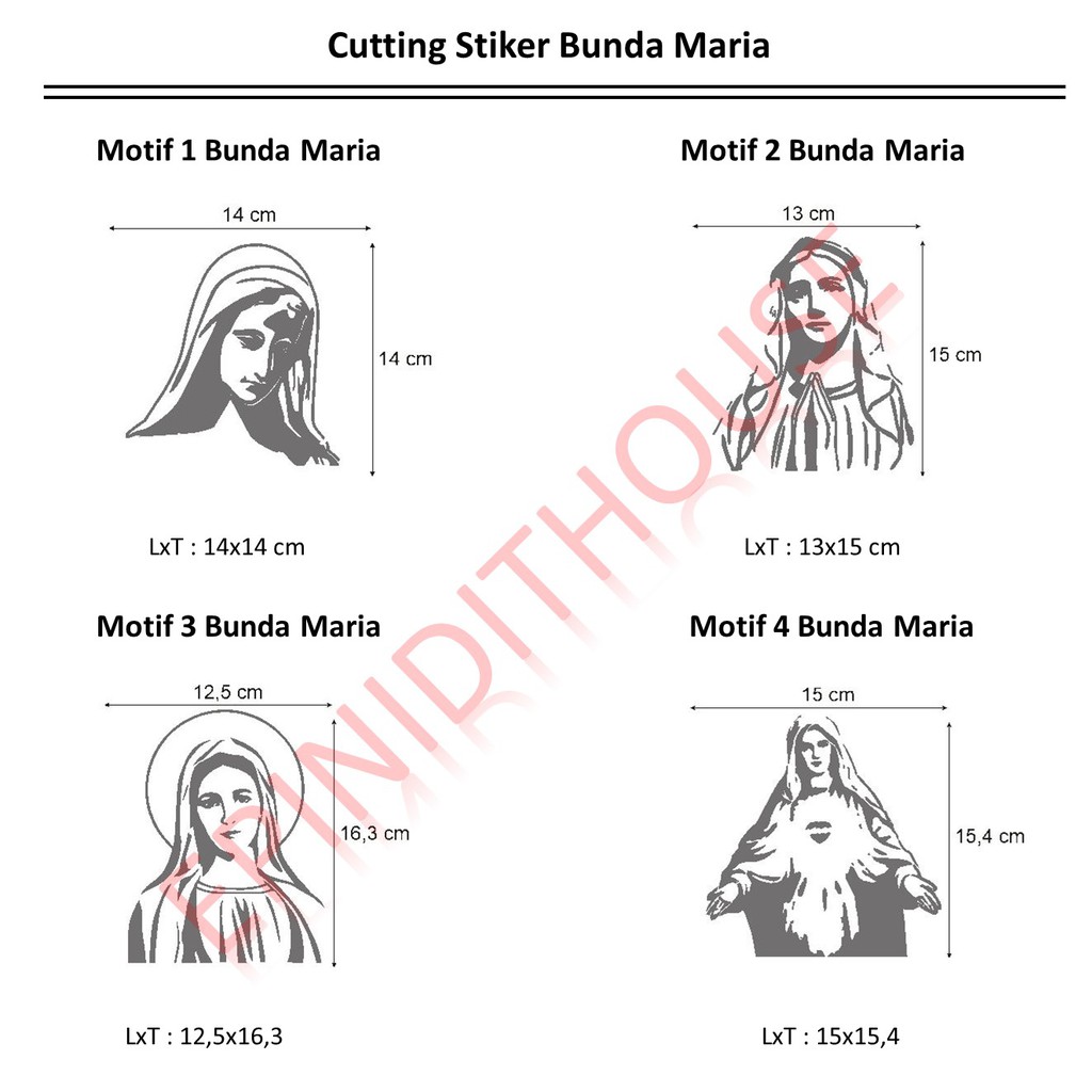 Stiker Bunda Maria Holy Virgin Mary Katolik Mobil Motor Laptop Kaca