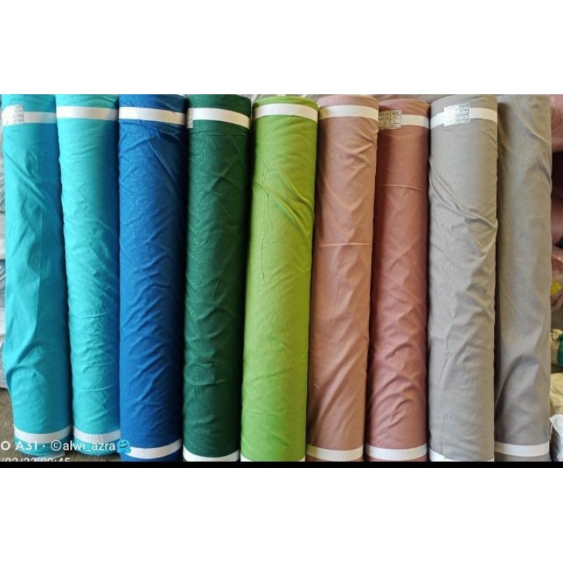 Kain Bahan Meteran Sprei Katun Emboss  Ukir Putih dan Warna8