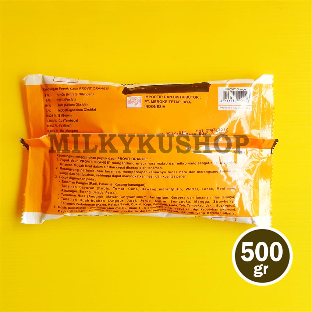 PUPUK MEROKE PROVIT ORANGE NPK 500 GRAM KEMASAN PABRIK NPK DAUN