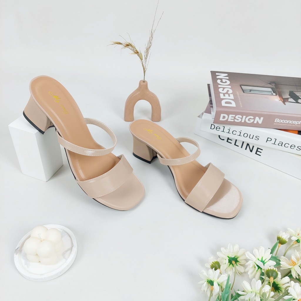 BBS MSH 07 Sandal High Heels Hak Tahu Tali Chunky Wanita Impor Murah