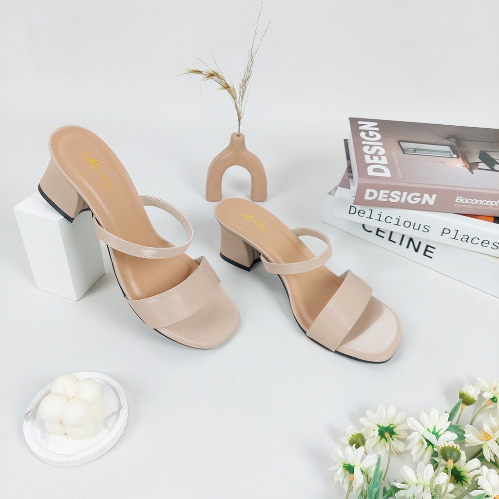 Ms Sandal High Heels Hak Tahu Tali Chunky Wanita Impor Murah Msh 07