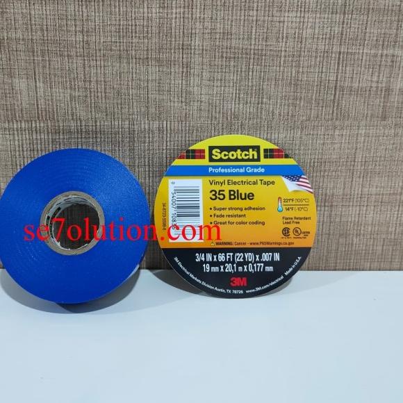 3M Isolasi Scotch 35 Vinyl Electrical Tape Blue (Biru)