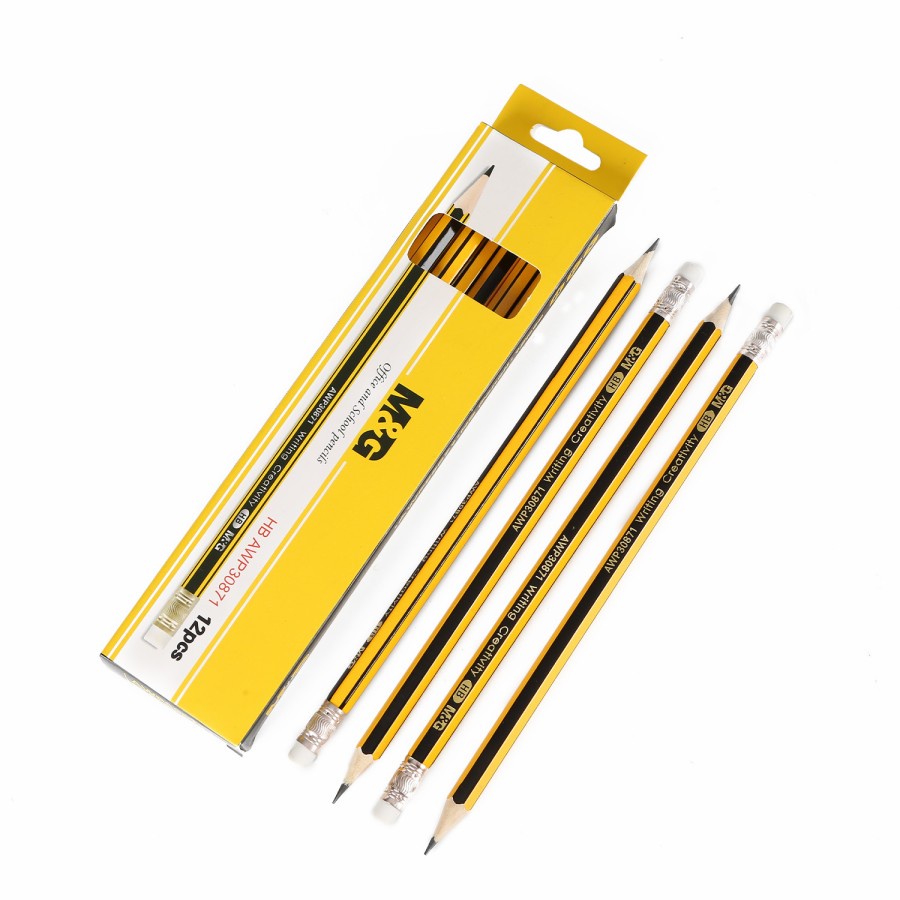 

PENSIL KAYU PENSIL TULIS HB/2B ISI 12 PCS PENSIL M&G