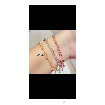 Gelang serut vier,titanium lapis emas 18,22k,serut,mewah cocok sehari,cocok buat yg alergi aloy xuping,