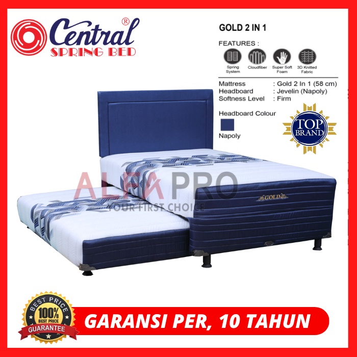 Kasur Sorong / Springbed Central 2 in 1 Gold - Central Springbed FULL SET