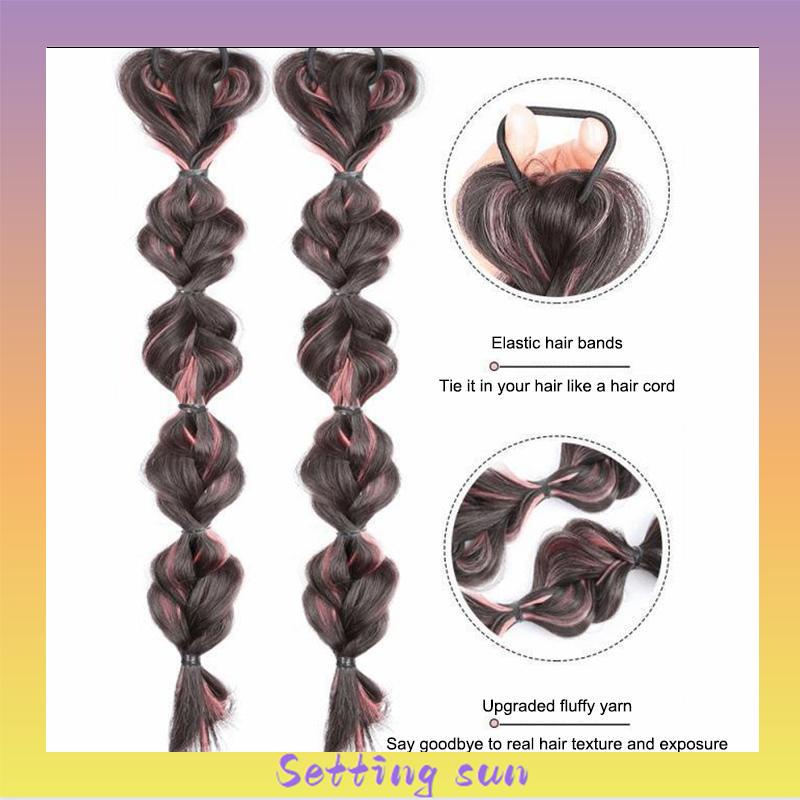 Ekor Kuda Poni Ganda Tinggi Wanita  Sorot Lantern Puff  Kepang Twist  Kepang Wig Tali TN