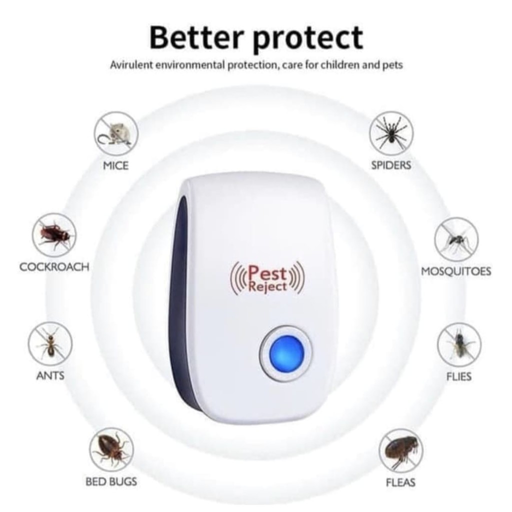 ULTRASONIC PEST REJECT REPELLER NEW RIDDEX PENGUSIR TIKUS NYAMUK SERANGGA DLL