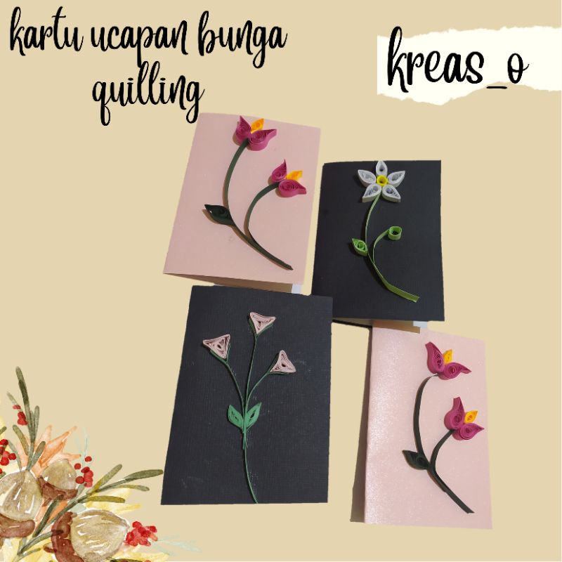 Kartu ucapan hias bunga quilling