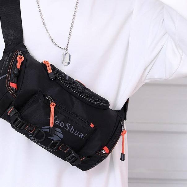Tas Selempang Pria HAOSHUAI 5130 Waistbag Pria Waterproof WATCHKITE BAEOS
