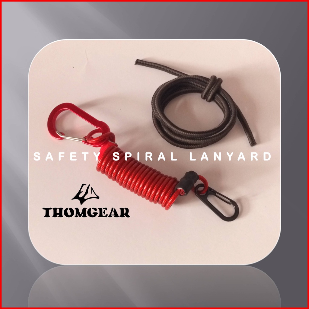 Tali Pengaman Carabiner Gantungan Kunci Spiral Lanyard Besar dan Kecil Custom Untuk Kunci Ratchet Pistol Kontak Motor Mobil Elastis Bahan Kawat Sling Lanyard 06