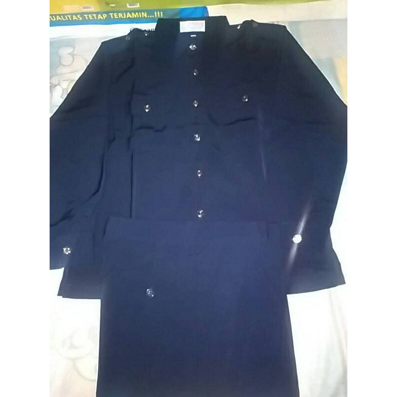 Baju Safari Seragam Pdl Security Satpam Lengan Panjang Stelan Baju Celana Berkualitas Termurah Shopee Indonesia