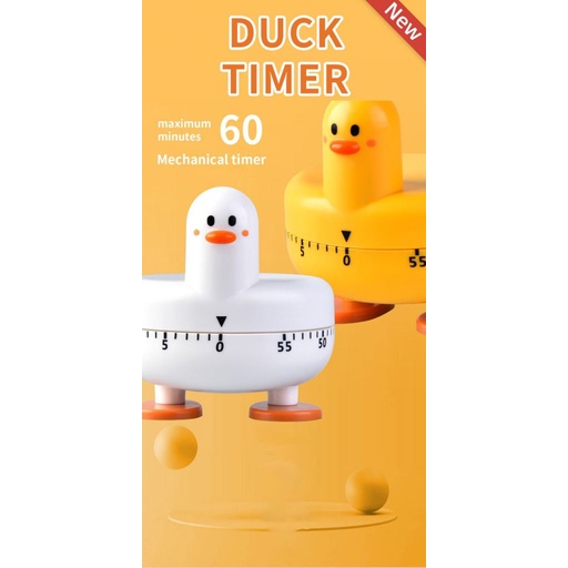 Cute Duckling Desktop Learning Timer Cartoon Rotating Mechanical Timer Kitchen Baking Timing Reminder OW