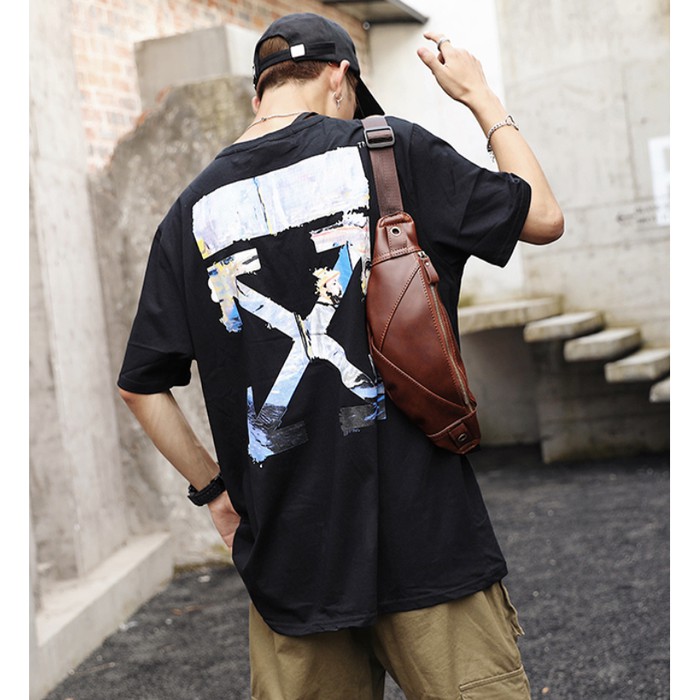Waist Bag Kulit Tas Bahu Magma Selempang Slempang Sling Waistbag Pria Import Branded Cowok Murah