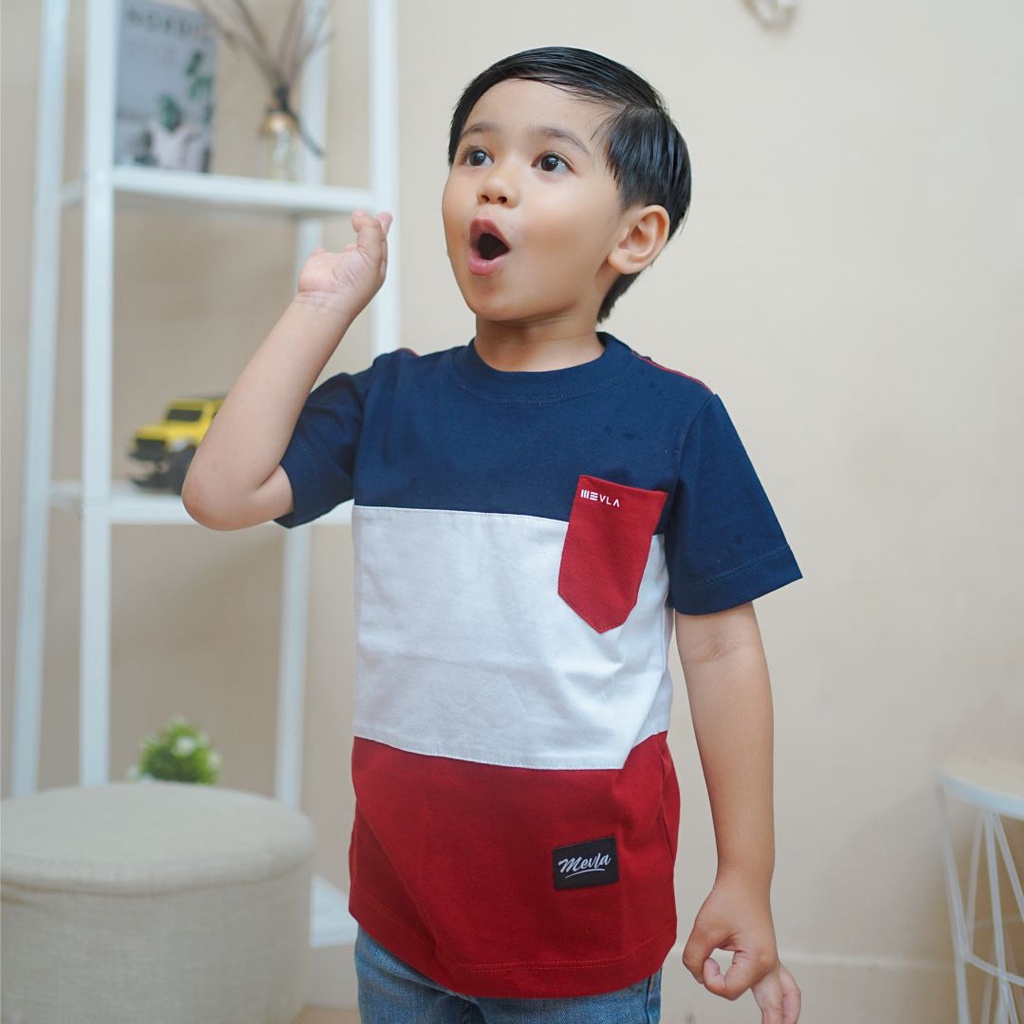 Kaos Anak Laki - laki Premium Original Premium Branded | Mevla Kids - Sakha Navy