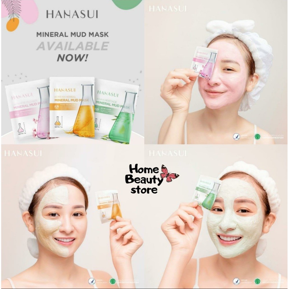 ❤ PAMELA ❤ Masker Hanasui Mineral Mud Mask (Korean Herbal, Japanese Flower,asian) BPOM