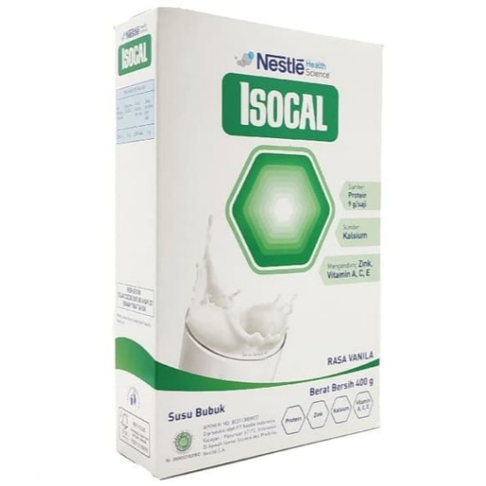 ✔️ NESTLE - ISOCAL 400GR - RASA VANILA [ SUSU BUBUK PROTEIN DAN KALSIUM ] HEALTH SCIENCE